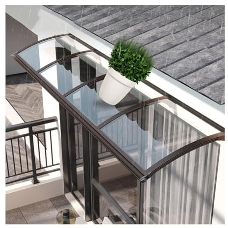 ZHENGQIAN Pensiline da Esterno,tendalino for Finestra,Pensilina for Copertura in Policarbonato,Pensilina Copriporta in Policarbonato Non Deformato,per Cassette Postali,Biciclette(120x150cm/47x59in)