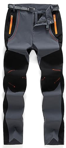 Fulidngzg Pantaloni Trekking Uomo Donna Softshell in Nylon Impermeabili Pantaloni Caccia Antivento Asciugatura Rapida Caldo Pantalone Cargo Baggy Tattici per Lavoro Montagna Caccia