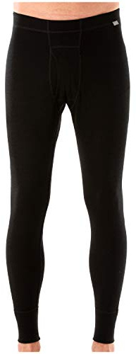 MERIWOOL Mens Base Layer 100% Merino Wool Thermal Pants Black Size M