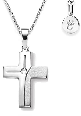 Korskedja kommunion flicka kors kedja bekräftelse flicka silver 925 med zirkon Gratis ETUI silver korskedja med sten kors hänge kommunion bekräftelse dopkedja FF528 SS925ZIFA45