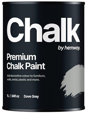 Hemway - Premium Chalk Paint - Dove Grey 1 L | Chalky Matt Shabby Chic Finish for Interior Furniture & Walls | Quick Dry & 1 Coat