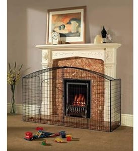 Babylo Protector de chimenea Premier para hasta 133 cm de ancho, color negro