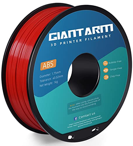 GIANTARM ABS Filament 1.75mm, 3D Drucker Filament 1KG 1 Spule, Durchmessertoleranz +/- 0.02mm, ABS Rot