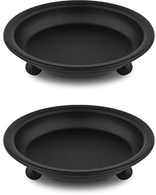 Teller Kerzenhalter, 2 Stück Kerzenteller Schwarz Matt aus Eisen Metall Rund Kerzenhalter Stumpenkerzen Dekorativ Kerzenständer Stumpenkerzen für Tischdekoration Weihnachten