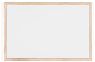 Bi-Joy Pizarra blanca magnética, superficie de acero lacado de borrado en seco, marco de madera de pino, 1 rotulador y 2 imanes inclusos (90 X 60 cm)