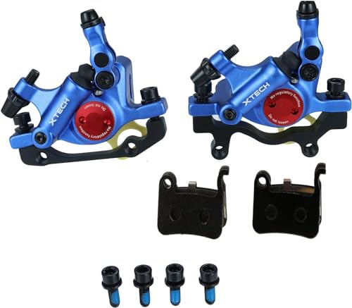 Mgoodoo 1 Paire Étriers de Frein Bleu Semi-Hydraulique, HB-100 Étriers Avant et Arrière avec Disque de 160mm, Frein à Disque Hydraulique Ligne Tirant pour VTT Vélos de Route Scooters