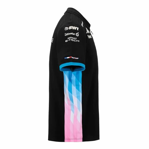 Kappa - Adrem BWT Alpine F1 Team 2024 Herren Poloshirt, Schwarz, Blau, Rosa, 56
