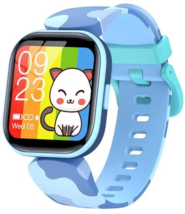 Orologio Smartwatch Fitness Tracker per Bambini - Smart Watches Bambini Bambino Ragazzi e Ragazze con Contapassi, Frequenza-Cardiaca, Monitor del Sonno, Sveglia Compatibile per Android iOS (Blu)