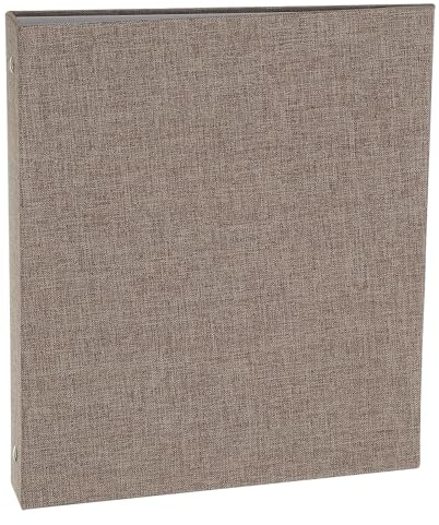 PATIKIL 3 Anillas Carpeta Tamaño A5 Flexible Carpeta Redonda Gris Oscuro | de Gran Capacidad de Lino, para Negocios Hogar Aula