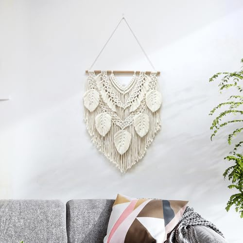 Stgbcst Ghirlanda in cotone macramè, arazzo da parete boho macramè, in cotone, per decorazione bohémien, soggiorno, camera da letto, dormitorio