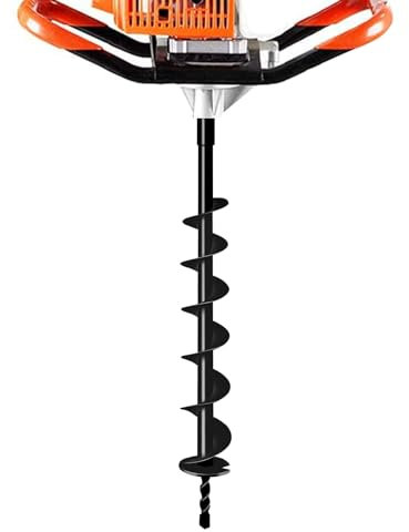 LONGRUNNEW Garden Auger Drill, 3 Manual Fence Post Earth Auger Drill with Sharp Thick Blades,31.5 inch Soil Digger for Rapid Garden Planting Bulb, Seedling, Post Hole