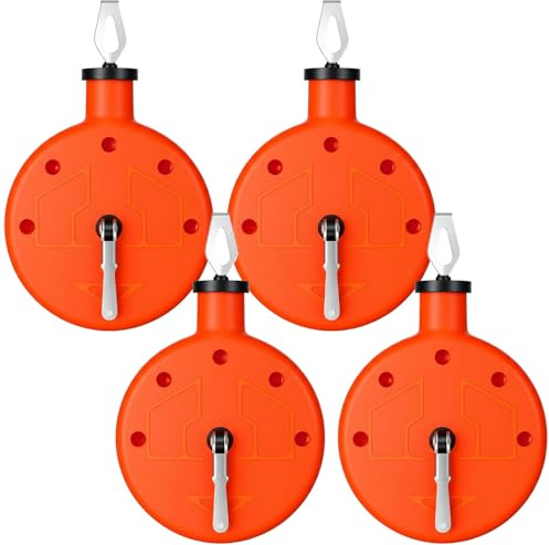AmazingSpark 4 Pcs Chalk Line Tool 100 ft Portable Chalk Line Reel Box with PP Case for Building Construction Wood Working Decoration Brick Layer Drawing Straight (Orange)