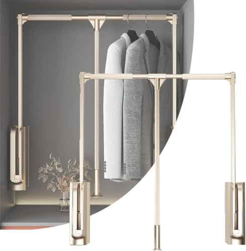 Barra retrattile per armadio, regolabile, 89-121 cm, capacità di carico 20 kg, soluzione salvaspazio per appendere vestiti, design facile da tirare verso il basso, per riporre oggetti