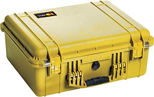 PELI 1550 Maletín rígido estanco para Drones y Equipos fotográficos, IP67 estanco e Impermeable al Polvo, 33L de Capacidad, Fabricado en Alemania, con Espuma Personalizable, Color Amarillo