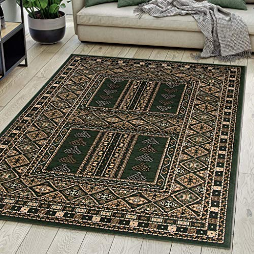 Carpeto Rugs Tappeto Orientale Salotto a Pelo Corto Verde 200 x 300 cm Classico Persian Design