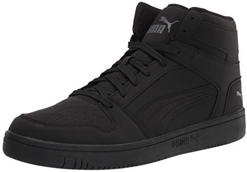 PUMA Rebound Layup Mid Shoes, Scarpe da Ginnastica Uomo, Black Black Castlerock, 43 EU