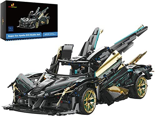 JMBricklayer 60131,Apollo Supersportwagen Bausteine Sets,Technik Auto Klemmbausteine,Rennwagen Bausatz, Sportwagen Spielzeug,Auto Geschenke für Erwachsene und Jugen