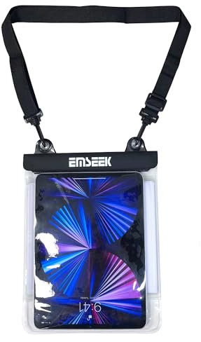 EMSEEK Floating Waterproof Tablet Case eReader Cover Bag Waterproof Holder Pouch for ipad pro air 11 Galaxy Tab S9 Surface Go 3 Kindle Scribe Up to 11.5 inch (Black)