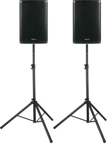 Pronomic C-215 MP 15 Set casse passive a 2 vie - 2 casse passive a 2 vie incl. stativi per diffusori in acciaio - Potenza: 350 W ciascuna (RMS) - Impedenza: 8 Ohm - Max. SPL: 127 dB - Nero