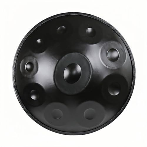 440Hz Steel Tongue Drum Percussion Instrument Handpan Drum in D Minor 10 Notes (Black)