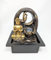 Praying Buddha Water Feature Indoor – 18L x 20W x 28H cm – Tranquil Zen Tabletop Water Feature for Home Meditation Office – Electric Resin Buddha JR5196