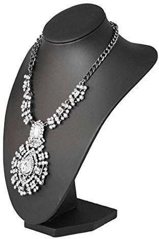 2 x Medium Necklace Display Busts - Black Leatherette - Jewellery Shop Retail Display (G411-4BL) (2, Medium (23.5cm))