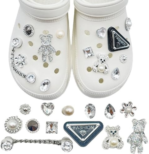 SSKHE Accessoires de Chaussure en Strass, pins crocs femme, Décorations de Chaussures de Bricolage, Breloques de Chaussures pour Femme Sabots Ornements de Chaussure Bricolage, Cadeaux de Fête