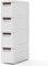 COSTWAY Nischenschrank schmal mit Rollen, Nischenregal 20cm breit, Nischenwagen mit 4 Schubladen, Badrollwagen für Bad, Klassenzimmer, Studio & Salon, Weiß, 42 x 19 x 74 cm