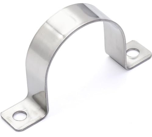 10 Stk Rohrschellen 50mm Befestigungsschelle Rohrklemme Schwerer U-Rohrschellen 50mm U-Rohrschellen Zweiloch Rohrschelle Befestigungsschelle Edelstahl für Pipeline Elektroleitung Leerrohre 50 mm
