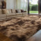 Sour Lemon Hochflor Teppich Braun Teppich Wohnzimmer 240x300 Waschbar Anti-Rutsch Extra Große Teppiche Schlafzimmer Flauschige Moderne Teppiche Matte Teppichen für Schlafzimmer Kinderzimmer