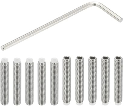 PATIKIL Vis Sans Tête M4x25mm Pointe en Nylon, 10Pcs Boulon à Tête Creuse Hexagonale Métrique en Acier Inoxydable 304, Anti-Dérapant, Entraînement Hexagonal Interne Avec Clé à Molette