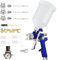 Tnamdan HVLP Lackierpistole Spritzpistole Profi Farbsprühsystem Spraypistole mit 600ml Plastikbecher Mit Luftdruckregler 3 Düsen 1,4mm 1,7mm 2,0mm