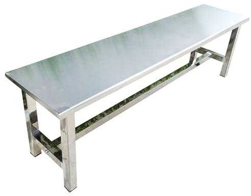Banco de Jardin Multifuncional de Acero Inoxidable 304 Banco de Metal Sin Respaldo Impermeable para Vestuarios Gimnasios Comedores Tiendas, Carga 300 kg(39.37/100cm)