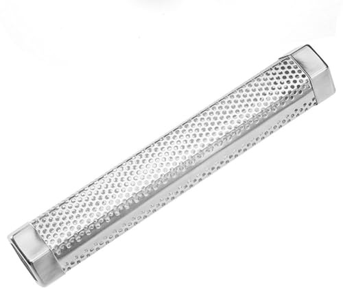 NINMORTH Scatola per affumicatura in acciaio inox, per barbecue all'aperto, portatile, per trucioli di legno, 30,5 x 5,5 cm