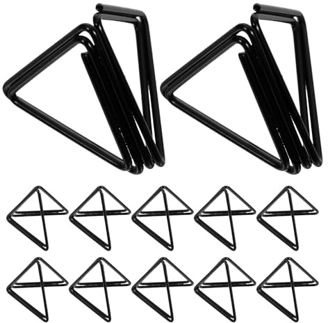 FUOYLOO 36 Piezas Portatarjetas Triangulares de Mesa Negro, Soporte para Tarjetas de Felicitación y Números de Mesa, Tarjetero Metálico Resistente para Bodas, Fiestas y Oficina