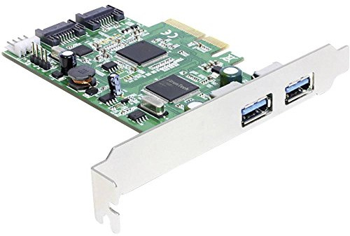 Delock PCIe Express Karte SATA 6Gb/s 2X intern SATA und 2X extern USB 3.0, x4