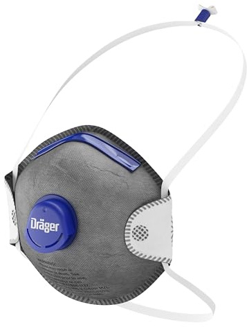Dräger X-plore 1350 N95 Odor Particulate Respirator with Exhalation Valve, 10 Pack, Size S/M, NIOSH-Certified Dust Mask with Nuisance Level Organic Vapor Relief, Adjustable Head Harness