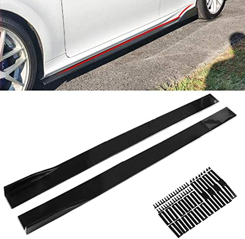 RULLINE 2M/78.7inch Universal Side Skirts Extension Rocker Panel Splitter Compatible with BMW Mercedes Benz Audi Lexus Infiniti Mazda Black