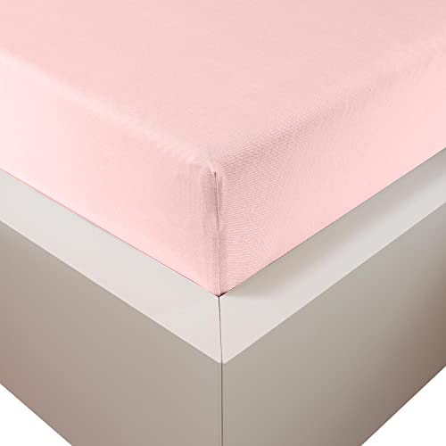 Traumschloss Spannbetttuch »Premium Plus« Mako Baumwolle mit Lyocell & Elasthan | Edel-Jersey | wärmt im Winter & kühlt im Sommer | Puder (rosé) | 90-120x200-220cm