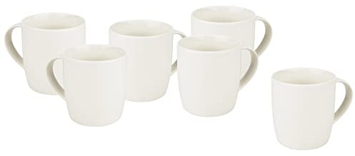VBS Kaffeebecher Set 6 Stück Porzellan Tassen 300 ml 8.5 cm Durchmesser 9.2 cm Höhe Ganzjährig geeignet