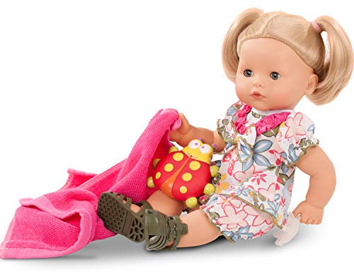 Götz 2118245 Maxy Aquini Minimaxi Badepuppe - 42 cm Puppe - Blonde Haare, Blaue Schlafaugen - 8-teiliges Set - Mädchen-Babypuppe