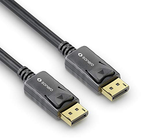 Sonero® 5 m DisplayPort Cable 1.2, DisplayPort to DisplayPort, 4K 60 Hz, 2K 144Hz, Black