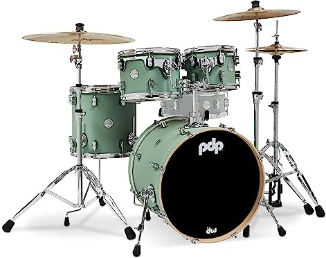 Pacific Drums & Percussion PDP Concept Maple 4-Piece Fusion, Satin Seafoam Drum Set Shell Pack (PDCM20FNSF), 8x10 &9x12 Tom,14x14 Floor Tom, 16x20 Kick Drum