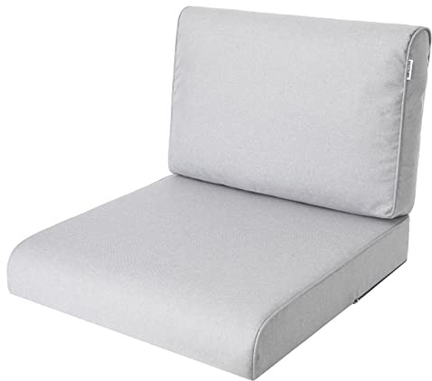 HOBBYGARDEN Coussin d'extérieur 50 x 50 cm en cendres, coussin d'assise pour meubles de balcon, balancelle et meubles de salon, extérieur, modèle NEL pour jardin et terrasse