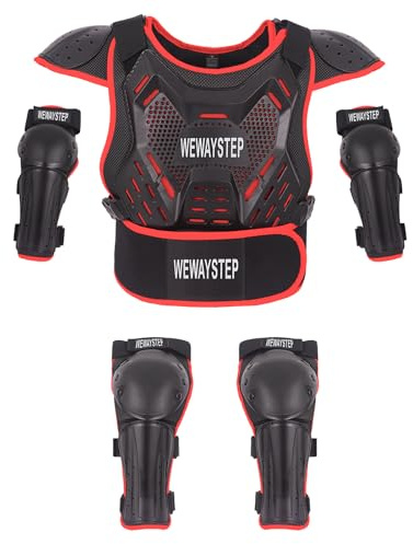 Kids' Dirt Bike Motocross Protective Gear - Chest Protector, Knee & Elbow Pads, Body Armor Vest for Cycling & Off-Road Riding