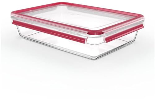Tefal Masterseal Fresh Boîte alimentaire rectangulaire 3 L en verre, Transparent, Conservation des aliments, Empilable, hermétique, Compatible four et congélateur N1041210