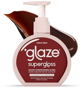 Glaze Supergloss Color Conditioning Gloss – Hydrating Semi-Permanent Color Hair Gloss & Shine Boost – Color Depositing Mask - Vegan, Cruelty-Free – 190ml - Auburn Spice - Auburn Red