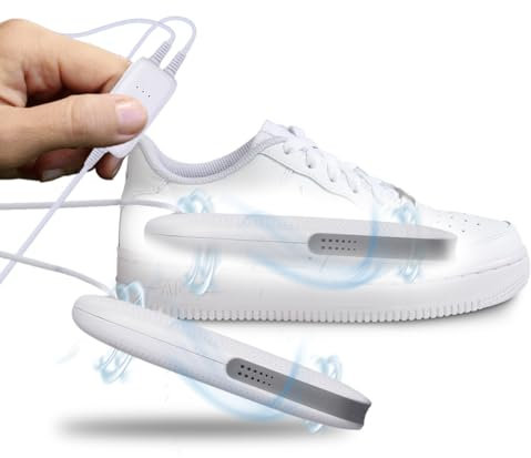 NK Asciuga Scarpe Elettrico - Elimina Umidità Cattivi Odori da Scarpe, Scarponi da Calcio, Sci, Spegnimento Automatico Timer 3 Intervalli, Riscaldamento 360°, Tecnologia PTC (Sicurezza ed Efficienza)