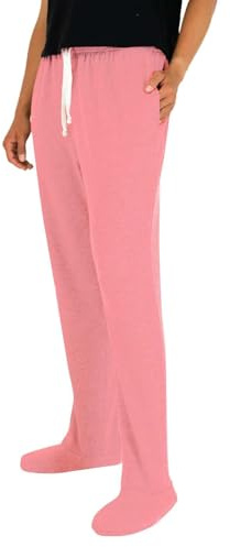 Pantaloni della tuta da donna con piedi pigiama con piedi per donna a vita alta elastico coulisse pantaloni con tasche morbido comfort cotone allentato salotto casa sonno pantaloni caldi pantaloni