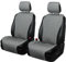 Leader Accessories 2er-Set universelle PKW-Sitzauflagen Vordersitz atmungsaktive Autositzbezüge rutschfeste Schutzbezüge abgesteppte Autoschonbezüge Seitenairbag Kompatibel (Grau)